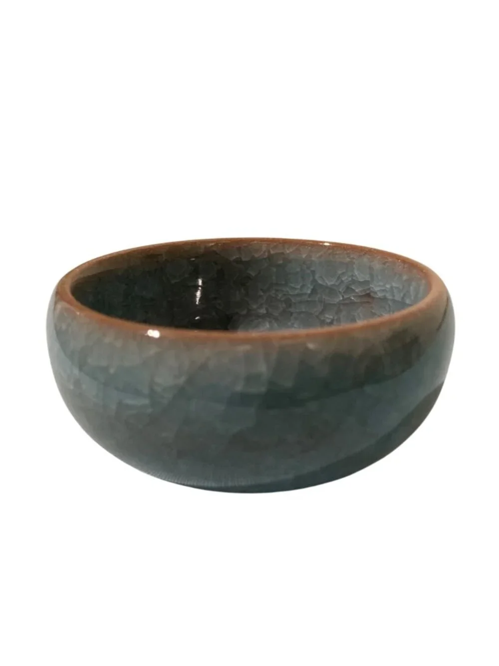 Miniature Crystalline Crackle Glaze Planter For Succulents Or Other Small Plants